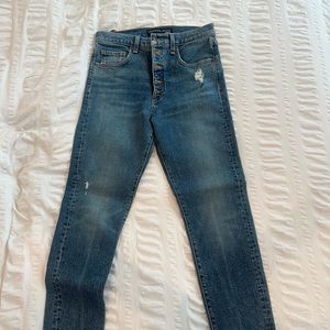 NWT VERONICA BEARD - Faye 11 Skinny with fray and exposed fly | size 28